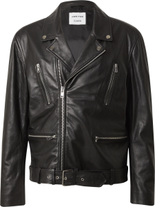 Dan Fox Apparel Essentials co-created by ABOUT YOU_SS2024_Pack Shot_Fritz Leather Jacket_black_29900